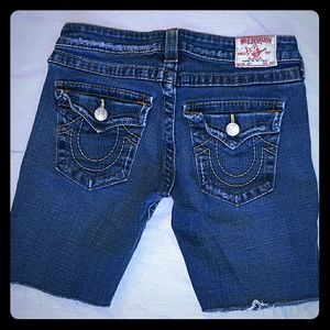 True Religion cut off jean shorts